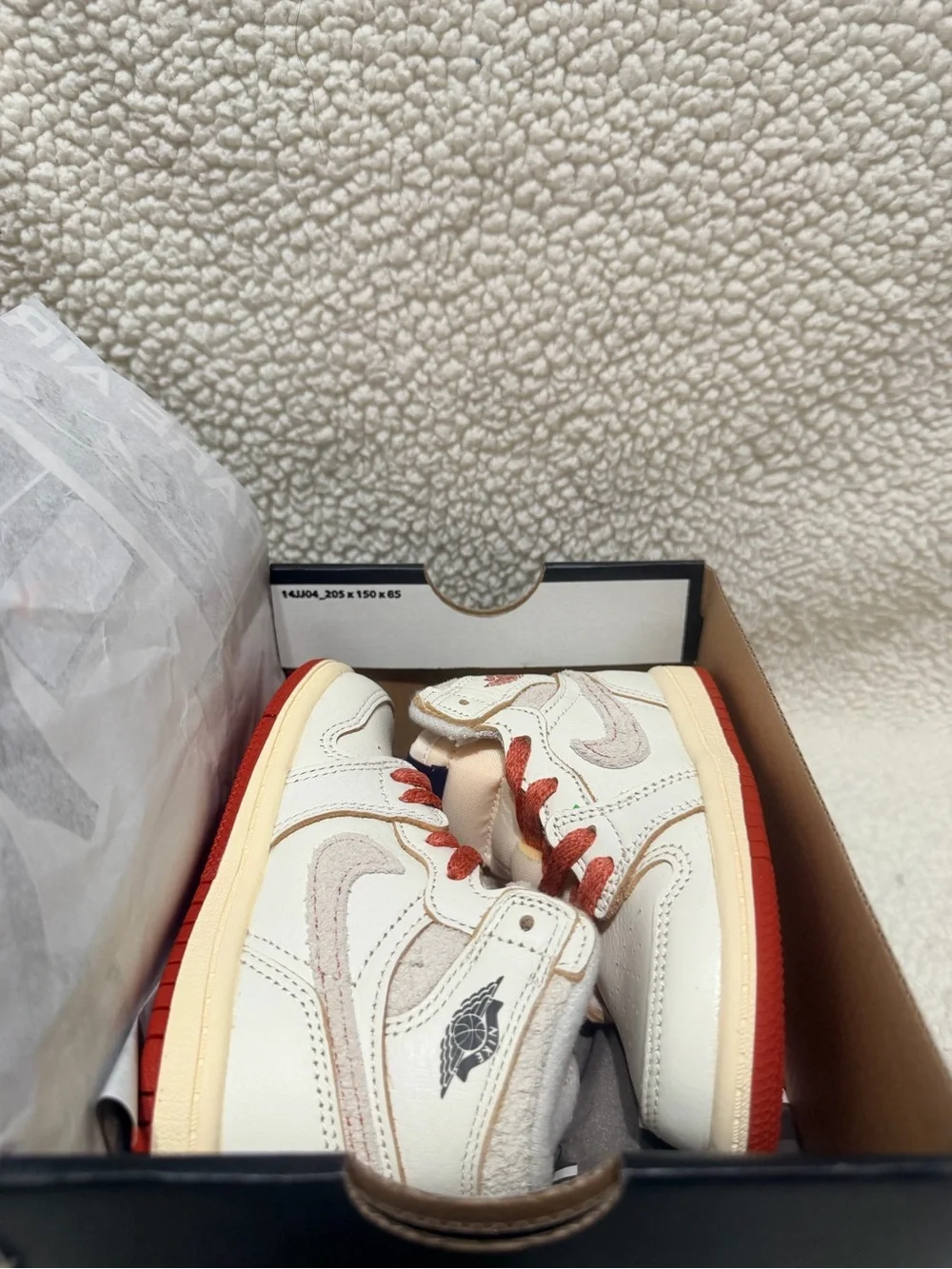 Jordan Kids High-Top Sneakers - White with Orange Accents